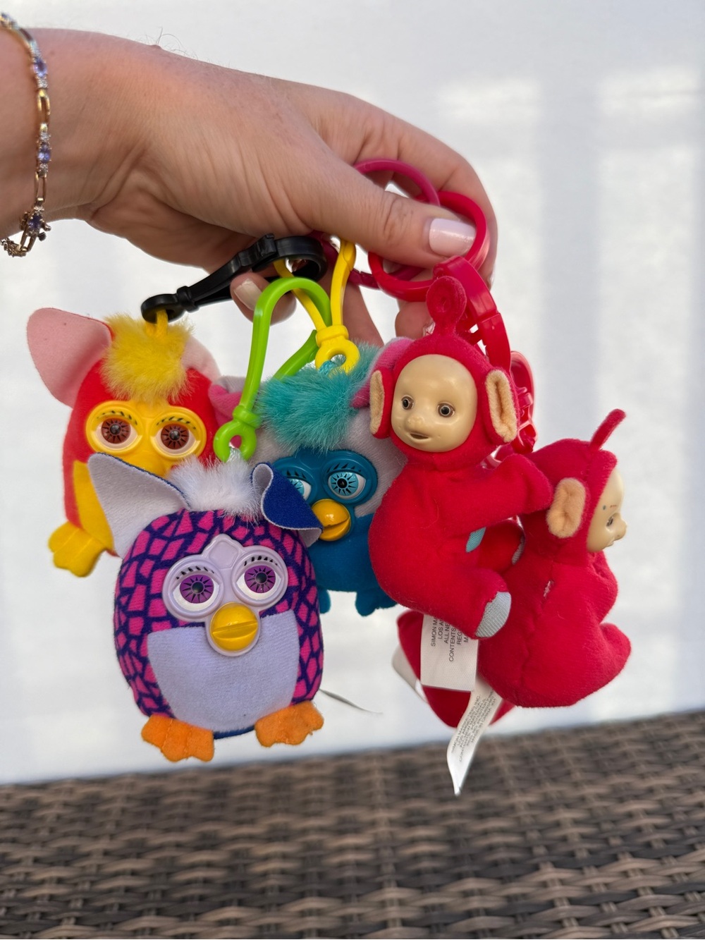 Vintage 2000 McDonald's Furby Teletubbies Po Clip-On Plush Lot of 6